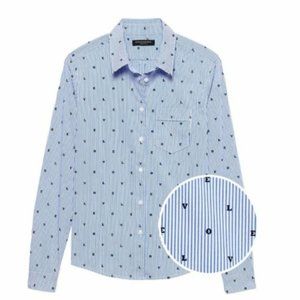 Banana Republic Quinn LOVE Stripe Shirt XL. Used and worn.